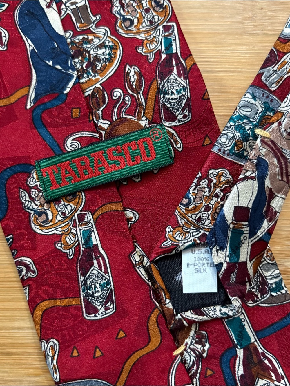 Vintage TABASCO 100% Silk Men’s Novelty Necktie